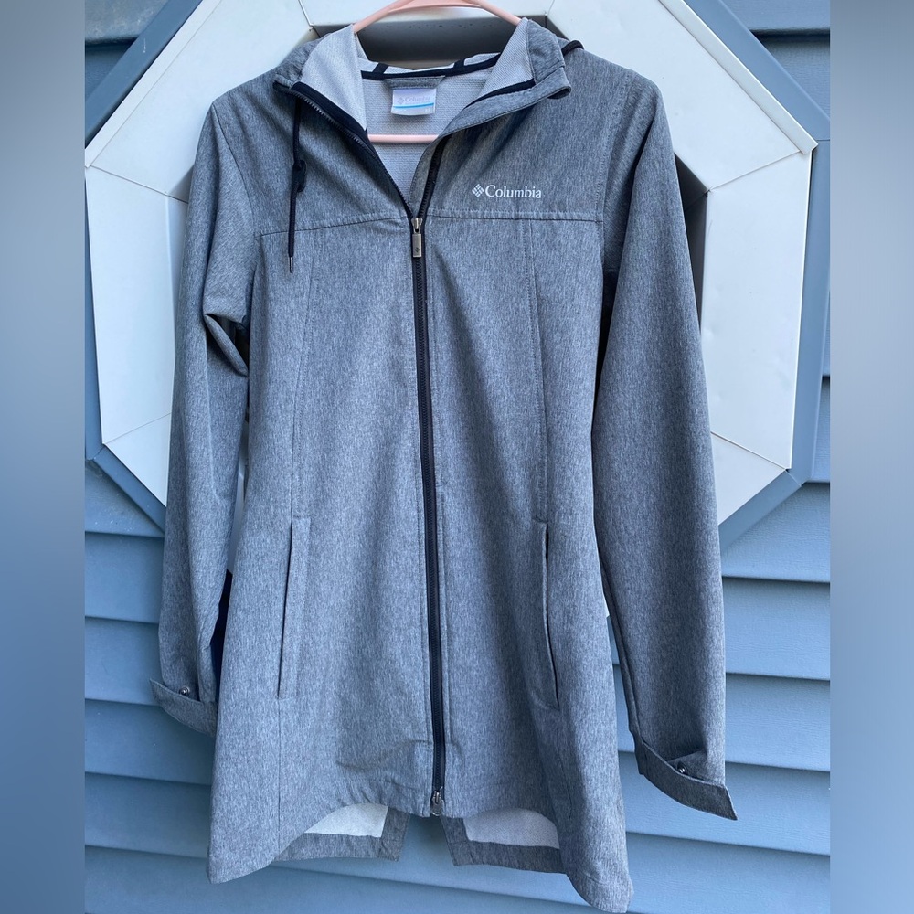 Columbia Gray Jacket Lightweight Full-Zip